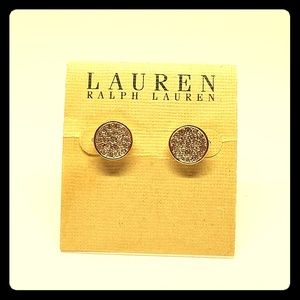 NWT Ralph Lauren Gold & Crystal Micropave Earrings